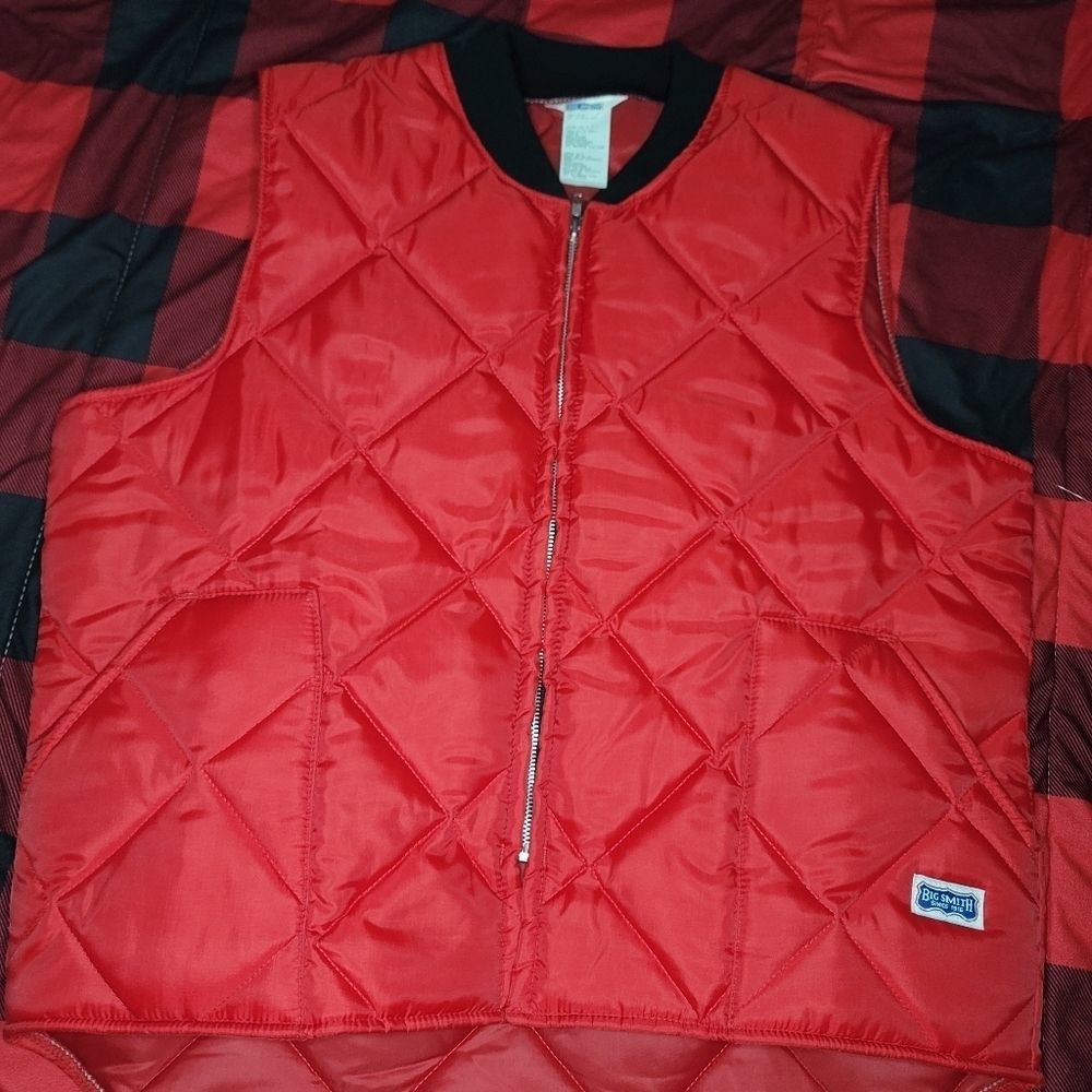 VINTAGE BIG SMITH MENS VEST MADE IN USA SZ L